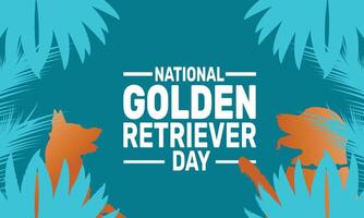 Celebrate Golden Retriever Day by honoring this friendly, loyal breed known for their intelligence, playfulness, and love for family. A day to recognize their importance in our lives. vector