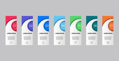Infographic design business template with icons and 7 options or steps., vector