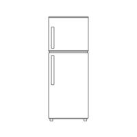 Refrigerator Outline Illustration on White Background vector