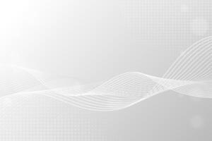 White Wavy Background with Flowing Elegant Lines. Business technology wave backdrop concept for presentations, banner, ads, magazine, cover, luxury designs. vector