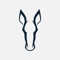 Donkey minimalist logo. Simple negative space animal design. Isolated with soft background. vector
