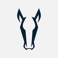 Horse minimalist logo. Simple negative space animal design. Isolated with soft background. vector