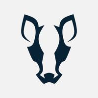 Dog minimalist logo. Simple negative space design. Isolated with soft background. vector