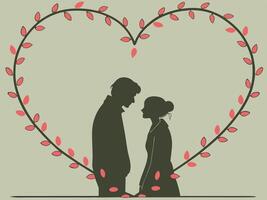 A luminous heart-shaped border created by intertwined fairy lights, casting a gentle glow. vector