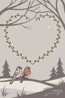 A delicate arrangement of fairy lights in a heart shape, emitting a warm glow against a muted backdrop. vector