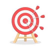 Red target with four arrows on white background vector