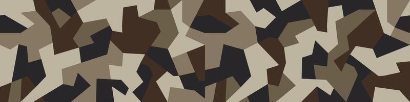 Geometric camouflage. Military style fashionable camo, seamless urban pattern. New soldier's uniform. Background in sand and brown color, fabric print vector