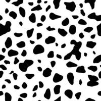 Cow or dalmatians dog spots. Black and white background. Seamless pattern with animals print for wallpaper, web page, textures, postcard, fabric, textile. Ornament of stylized skin vector