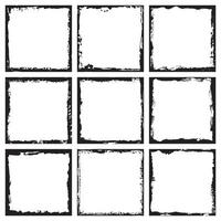 Square aged frame border. Creative backgrounds template for tags, labels, cards. Hand drawn frame brush strokes vector