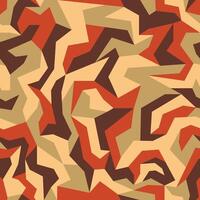 Geometric camouflage, seamless texture. Urban uniform. Orange modern camo pattern, repeat print for fabric vector