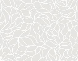 Curved lines, stylized abstract petals pattern. Seamless leaf background. Beige outline white texture. Organic wallpapers for printing on paper or fabric vector