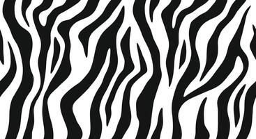 Zebra skin, stripes pattern. Animal print, black and white detailed and realistic texture. Seamless background vector