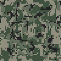 Digital pixel green camouflage seamless pattern for your design. Army background. Clothing military texture vector