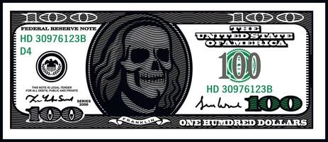 Dollar with skull vector