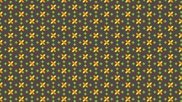 A seamless tiling pattern of bright floral and geometric shapes on a dark background, creating a harmonious and vibrant decorative design. Perfect for textile, wallpaper, or digital art usage. vector