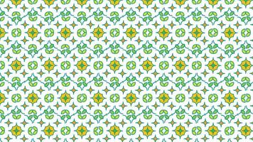 Bright and colorful seamless floral geometric pattern featuring green and yellow accents, ideal for backgrounds, textiles, and design projects. vector