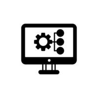 Computer settings icon. Flat design style eps 10 illustration. vector
