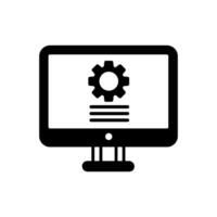 Computer settings icon, illustration flat design style. EPS 10. vector