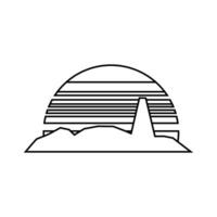 Sunset icon isolated on white background. Flat style. illustration. vector