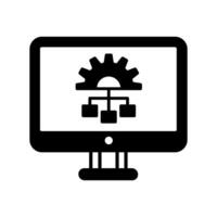Computer settings icon, illustration. Flat design style eps 10 vector