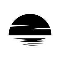 Sunset icon. Flat illustration of sunset icon for web design vector