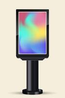 A big Outdoor LED Screen Mock up with black realistic stand used in display of outdoor-indoor street LED screen Mock up design. The TV LED monitor in vector