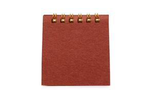 Blank red desk calendar with Clipping path isolated on white background. Calendar concept with copy space for text or infographic. photo