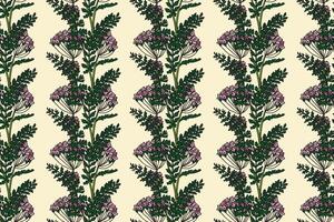 Botanical floral seamless pattern illustration. Repeating hand drawn Hydrangea in white abstract background. Graphic design for Print Wallpaper Cover Textile Fabric Wrapping Wedding Greeting vector