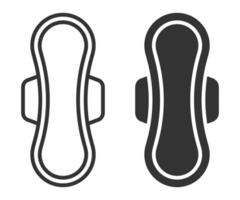Sanitary pad icon in outline and solid styles, minimalistic design. vector