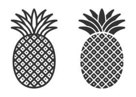 Pineapple icon with decorative pattern, illustration. vector