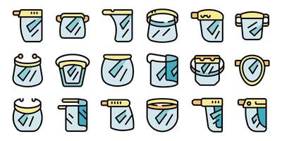 Diverse collection of stylish face shields icons vector