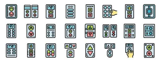 Diverse elevator control panel icons collection vector
