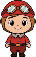 Adorable Cartoon Aviator vector