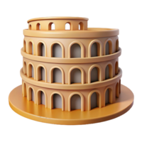 Stylized 3D Render of a Colosseum-like Structure png