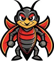 Mighty Beetle Mascot Cartoon Character vector