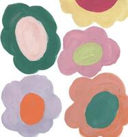 a set of four colorful flowers with different shapes vector