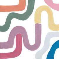 a colorful abstract painting with a curved line vector