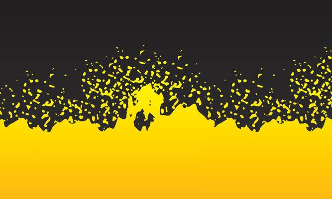 Abstract yellow and black brush grunge background