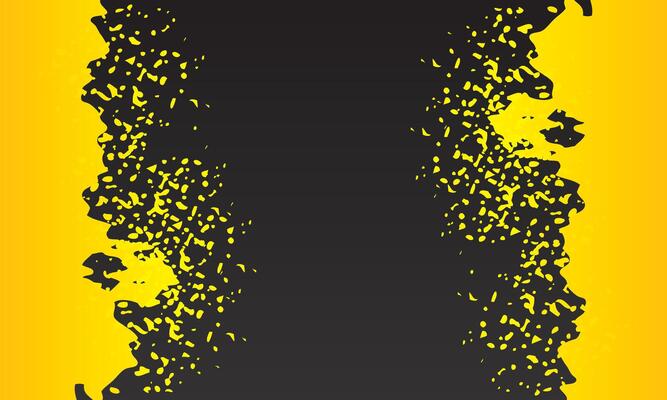 Yellow black paint brush texture abstract background