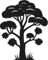 Detailed Silhouette of a Tree with Unique Branching Illustration vector