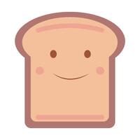Cute cartoon slice of bread displaying a cheerful smile vector