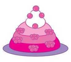 A vibrant dessert featuring layers of pink shades and berries. vector