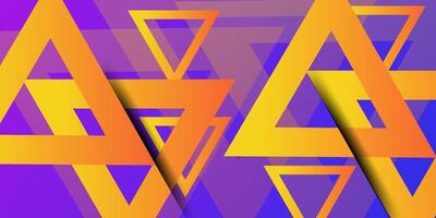 Abstract futuristic geometric background with orange triangles and gradient overlapping shapes background design. Orange triangle shape pattern. eps10 vector