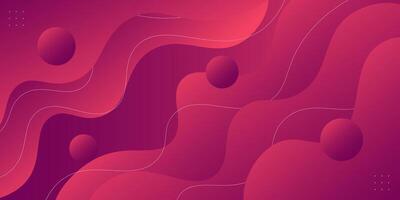 Abstract colorful bright red geometric wave background. Fluid color design with shadow. Fluid shape composition. Eps10. vector