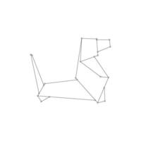 Dog Polygonal Lines, can use for Logo, Pictogram, Animal Figure, Website, Apps, or Graphic Design Element. BW and Editable vector