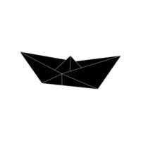 Boat, Water Craft Shape Inspired by Origami Form, can use for Logo, Pictogram, Website, Apps, or Graphic Design Element. Editable and BW. vector