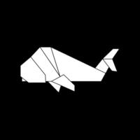 Whale Shape Inspired by Origami Form, can use for Logo, Pictogram, Animal Figure, Website, Apps, or Graphic Design Element. BW, Flat and Editable. vector
