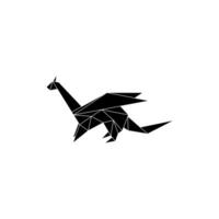 Dragon Shape Inspired by Origami Form, can use for Logo, Pictogram, Mythology Creature Figure, Website, Apps, or Graphic Design Element. Black White and Flat. vector