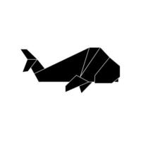Whale Shape Inspired by Origami Form, can use for Logo, Pictogram, Animal Figure, Website, Apps, or Graphic Design Element. BW and Editable. vector