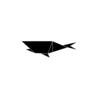 Shark Shape Inspired by Origami Form, can use for Logo, Pictogram, Animal Figure, Website, Apps, or Graphic Design Element. BW and Flat vector